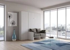 Armoire Lit 140x190 Cm Avec Canapé Et Colonne De Rangement Bois Blanc Kanto -Pas Cher Lit Magasin armoire lit 120x190 cm avec canape et colonne de rangement bois blanc kanto 3666722810401 1318636