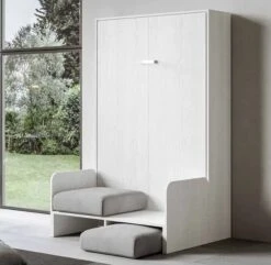 Armoire Lit 140x190 Cm Avec Canapé Et Colonne De Rangement Bois Blanc Kanto -Pas Cher Lit Magasin armoire lit 120x190 cm avec canape et colonne de rangement bois blanc kanto 3666722810401 1318648