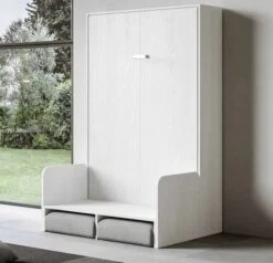 Armoire Lit 120x190 Cm Avec Canapé Et Colonne De Rangement Bois Blanc Kanto -Pas Cher Lit Magasin armoire lit 120x190 cm avec canape et colonne de rangement bois blanc kanto 3666722813105 1318612