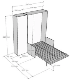 Armoire Lit 120x190 Cm Avec Canapé Et Colonne De Rangement Bois Blanc Kanto -Pas Cher Lit Magasin armoire lit 120x190 cm avec canape et colonne de rangement bois blanc kanto 3666722813105 1318617