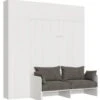 Armoire Lit 120x190 Cm Escamotable Avec Colonne De Rangement Et éléments Hauts Avec Mobilier Bois Frêne Blanc Kanto -Pas Cher Lit Magasin armoire lit 120x190 cm escamotable avec colonne de rangement et elements hauts avec mobilier bois frene blanc kanto 3666722857147 1323339