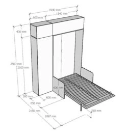 Armoire Lit 120x190 Cm Escamotable Avec Colonne De Rangement Et éléments Hauts Avec Mobilier Bois Frêne Blanc Kanto -Pas Cher Lit Magasin armoire lit 120x190 cm escamotable avec colonne de rangement et elements hauts avec mobilier bois frene blanc kanto 3666722857147 691319