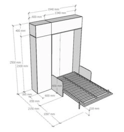 Armoire Lit 120x190 Cm Escamotable Avec Colonne De Rangement Et éléments Hauts Avec Mobilier Bois Noyer Kanto -Pas Cher Lit Magasin armoire lit 120x190 cm escamotable avec colonne de rangement et elements hauts avec mobilier bois noyer kanto 3666722815826 691325