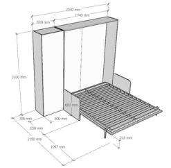 Armoire Lit 160x190 Cm Avec Canapé Et Colonne De Rangement Bois Blanc Kanto -Pas Cher Lit Magasin armoire lit 160x190 cm avec canape et colonne de rangement bois blanc kanto 3666722812931 1318677