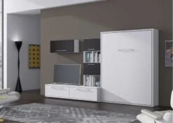 Armoire Lit Escamotable Vertical 90x200 Cm Paola - Profondeur 34.5 Cm -Pas Cher Lit Magasin armoire lit escamotable vertical 90x200 cm paola profondeur 34 5 cm 3666722028370 1011618