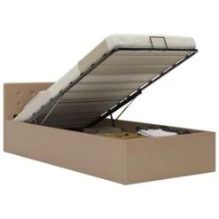 Cadre De Lit à Stockage Cappuccino Similicuir 100x200cm