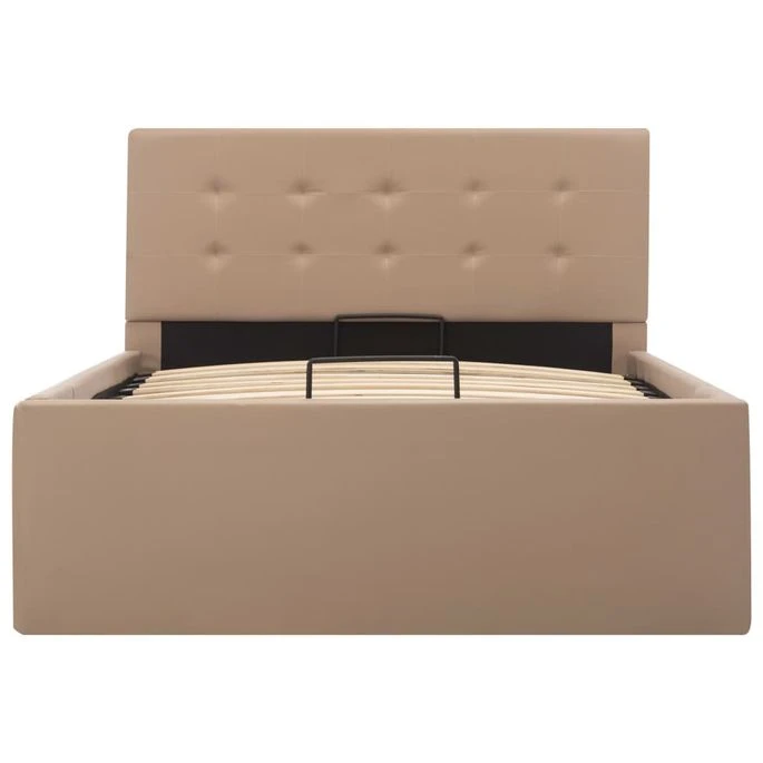 Cadre De Lit à Stockage Cappuccino Similicuir 100x200cm 6 Cadre De Lit à Stockage Cappuccino Similicuir 100x200cm – Image 4