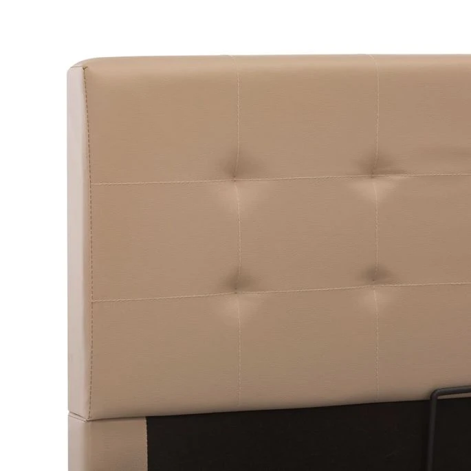 Cadre De Lit à Stockage Cappuccino Similicuir 100x200cm 10 Cadre De Lit à Stockage Cappuccino Similicuir 100x200cm – Image 8