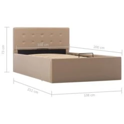 Cadre De Lit à Stockage Cappuccino Similicuir 100x200cm 21 Cadre De Lit à Stockage Cappuccino Similicuir 100x200cm -Pas Cher Lit Magasin cadre de lit a stockage cappuccino similicuir 100x200cm 3666722495608 632557