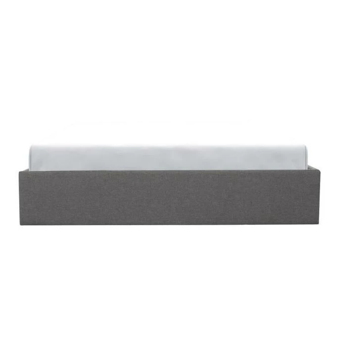 Cadre De Lit Adulte 160 X 200 Cm + Coffre De Rangement - Tissu Gris Clair - ECLIPSE 4 Cadre De Lit Adulte 160 X 200 Cm + Coffre De Rangement - Tissu Gris Clair - ECLIPSE – Image 2