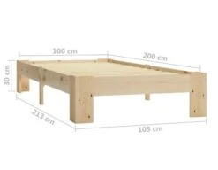 Cadre De Lit Adulte Pin Massif Clair Samba 100x200 Cm -Pas Cher Lit Magasin cadre de lit adulte pin massif clair samba 100x200 cm 3666722557375 386853