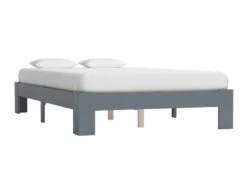 Cadre De Lit Adulte Pin Massif Gris Samba 140x200 Cm