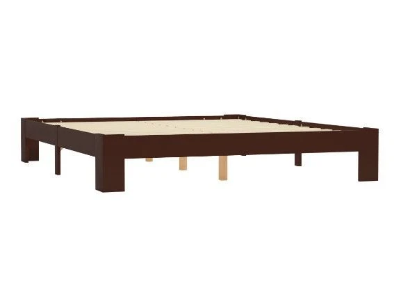 Cadre De Lit Adulte Pin Massif Marron Samba 160x200 Cm 4 Cadre De Lit Adulte Pin Massif Marron Samba 160x200 Cm – Image 2