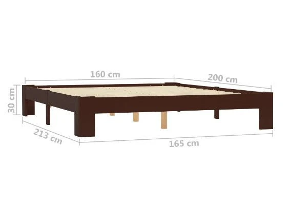 Cadre De Lit Adulte Pin Massif Marron Samba 160x200 Cm 8 Cadre De Lit Adulte Pin Massif Marron Samba 160x200 Cm – Image 6