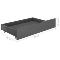 Cadre De Lit Avec 2 Tiroirs Gris Foncé Bois De Pin 100x200 Cm -Pas Cher Lit Magasin cadre de lit avec 2 tiroirs gris fonce bois de pin 100x200 cm 3666722742641 813995