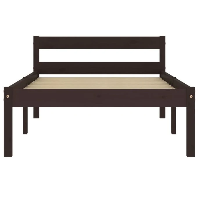 Cadre De Lit Avec 2 Tiroirs Marron Foncé Bois De Pin 100x200 Cm 3 6 Cadre De Lit Avec 2 Tiroirs Marron Foncé Bois De Pin 100x200 Cm 3 – Image 4