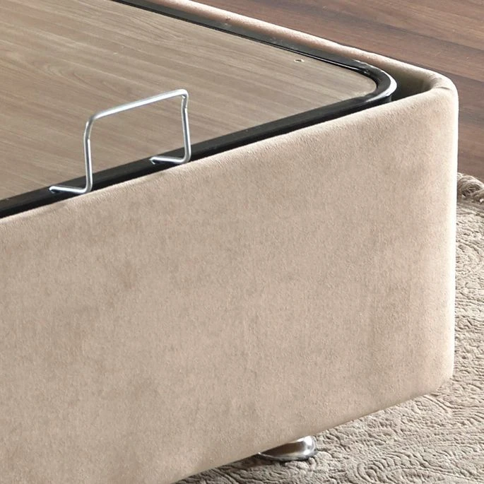 Cadre De Lit Avec Coffre De Rangement Tissu Marron Clair Rika - 6 Tailles 5 Cadre De Lit Avec Coffre De Rangement Tissu Marron Clair Rika - 6 Tailles – Image 3