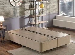 Cadre De Lit Avec Coffre De Rangement Tissu Marron Clair Rika - 6 Tailles