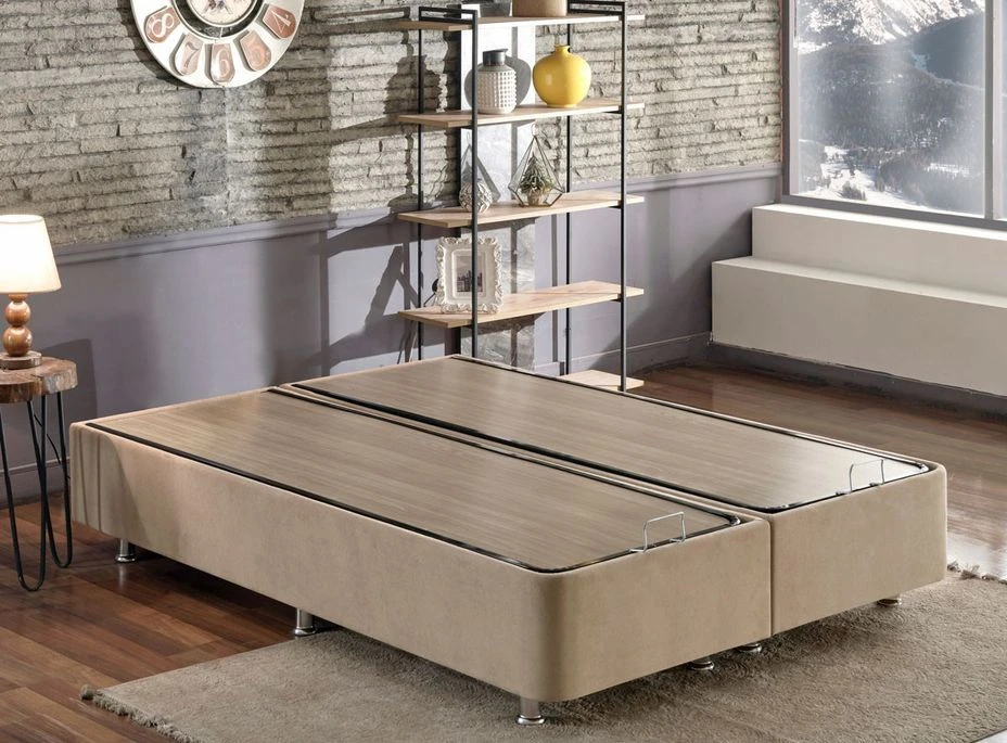 Cadre De Lit Avec Coffre De Rangement Tissu Marron Clair Rika - 6 Tailles 3 Cadre De Lit Avec Coffre De Rangement Tissu Marron Clair Rika - 6 Tailles