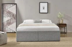 Cadre De Lit Avec Coffre Et 2 Tiroirs 160x200 Cm Tissu Lin Gris Clair Karmi -Pas Cher Lit Magasin cadre de lit avec coffre et 2 tiroirs 160x200 cm tissu lin gris clair karmi 3557630029644 328620