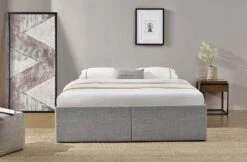 Cadre De Lit Avec Coffre Et 2 Tiroirs 180x200 Cm Tissu Lin Gris Foncé Karmi -Pas Cher Lit Magasin cadre de lit avec coffre et 2 tiroirs 180x200 cm tissu lin gris fonce karmi 3557630029682 570733