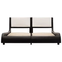 Cadre De Lit Avec LED Noir Et Blanc Similicuir 120x190 Cm -Pas Cher Lit Magasin cadre de lit avec led noir et blanc similicuir 120x190 cm 8719883679563 1061476