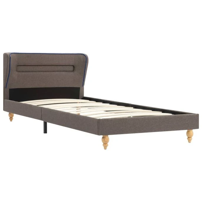 Cadre De Lit Avec LED Taupe Tissu 90 X 200 Cm 2 5 Cadre De Lit Avec LED Taupe Tissu 90 X 200 Cm 2 – Image 3