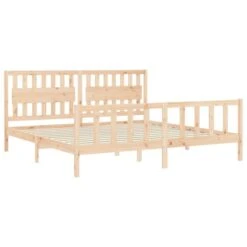 Cadre De Lit Avec Tête De Lit 200x200 Cm Bois Massif -Pas Cher Lit Magasin cadre de lit avec tete de lit 200x200 cm bois massif 8720845976163 1516744