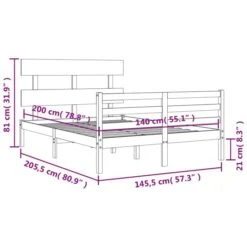 Cadre De Lit Avec Tête De Lit Marron Miel Bois Massif -Pas Cher Lit Magasin cadre de lit avec tete de lit marron miel bois massif 3666722938723 1501984