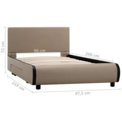 Cadre De Lit Avec Tiroirs Cappuccino Similicuir 90 X 200 Cm -Pas Cher Lit Magasin cadre de lit avec tiroirs cappuccino similicuir 90 x 200 cm 8719883698915 630608