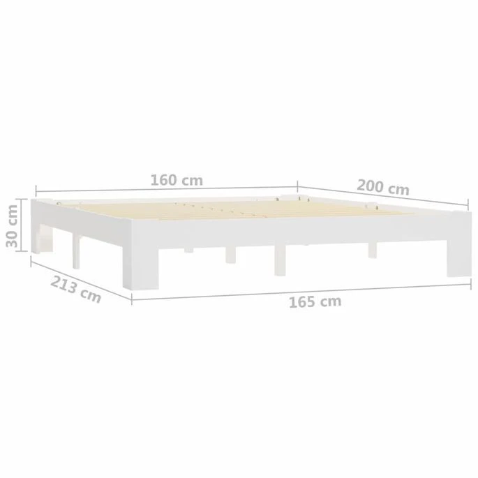 Cadre De Lit Blanc Bois De Pin Massif 160 X 200 Cm 6 8 Cadre De Lit Blanc Bois De Pin Massif 160 X 200 Cm 6 – Image 6