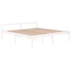 Cadre De Lit Blanc Bois De Pin Massif 200x200 Cm 4 -Pas Cher Lit Magasin cadre de lit blanc bois de pin massif 200x200 cm 3666722113878 1381400