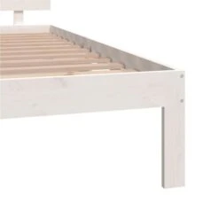 Cadre De Lit Blanc Bois Massif 150x200 Cm Très Grand 4 -Pas Cher Lit Magasin cadre de lit blanc bois massif 150x200 cm tres grand 3666722113977 1381321