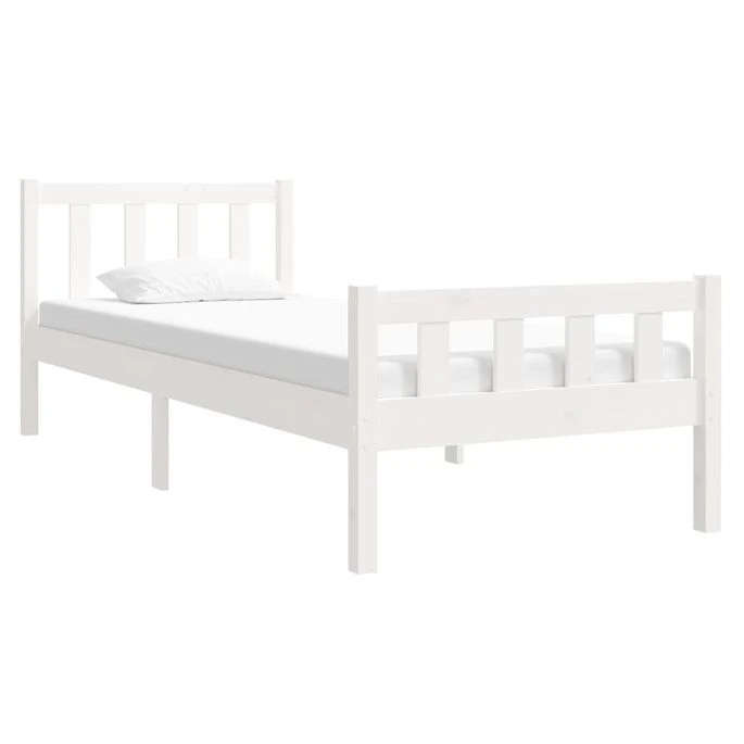 Cadre De Lit Blanc Bois Massif 90x190 Cm Simple 4 5 Cadre De Lit Blanc Bois Massif 90x190 Cm Simple 4 – Image 3