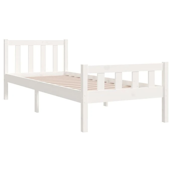 Cadre De Lit Blanc Bois Massif 90x190 Cm Simple 4 6 Cadre De Lit Blanc Bois Massif 90x190 Cm Simple 4 – Image 4