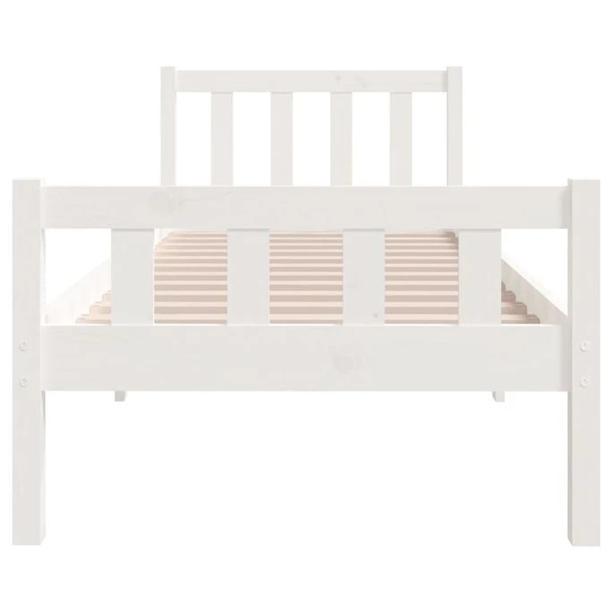 Cadre De Lit Blanc Bois Massif 90x190 Cm Simple 4 7 Cadre De Lit Blanc Bois Massif 90x190 Cm Simple 4 – Image 5