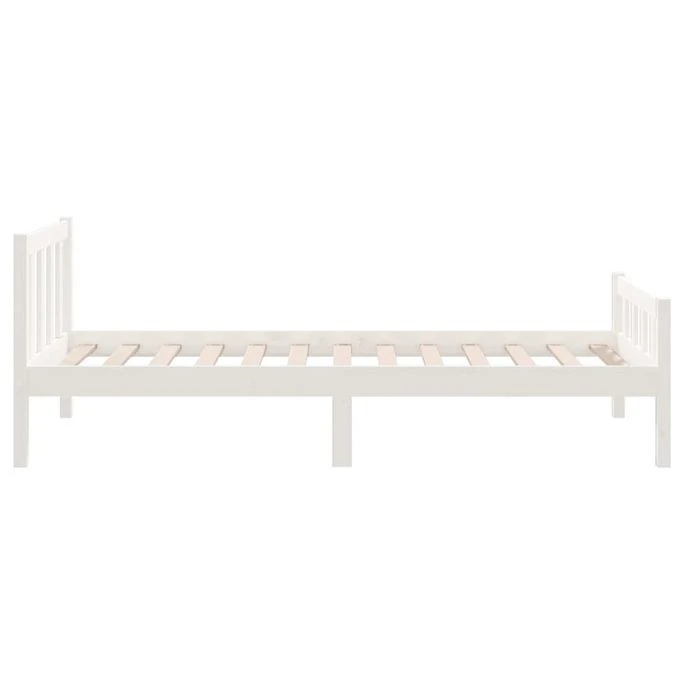 Cadre De Lit Blanc Bois Massif 90x190 Cm Simple 4 8 Cadre De Lit Blanc Bois Massif 90x190 Cm Simple 4 – Image 6