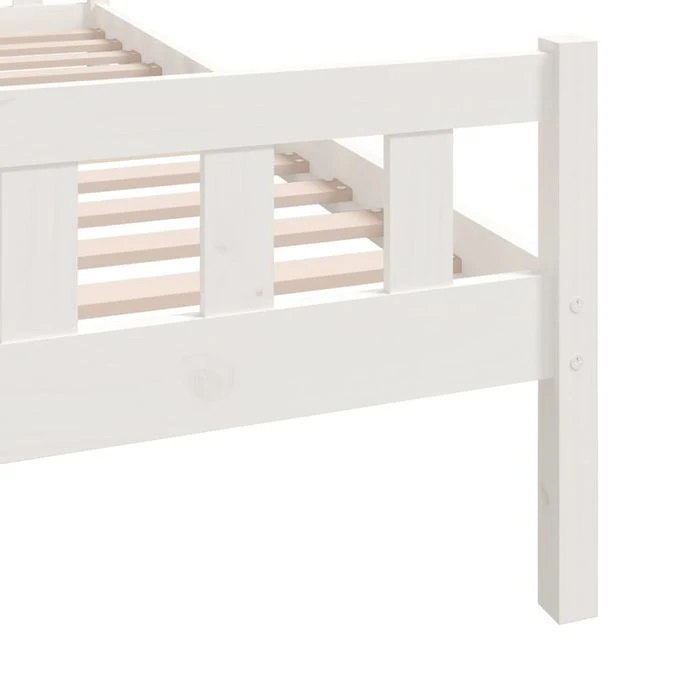 Cadre De Lit Blanc Bois Massif 90x190 Cm Simple 4 9 Cadre De Lit Blanc Bois Massif 90x190 Cm Simple 4 – Image 7