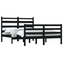 Cadre De Lit Bois De Pin Massif 160x200 Cm Noir -Pas Cher Lit Magasin cadre de lit bois de pin massif 160x200 cm noir 3666722900836 1482457