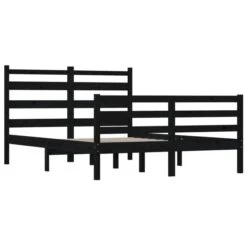 Cadre De Lit Bois De Pin Massif 160x200 Cm Noir -Pas Cher Lit Magasin cadre de lit bois de pin massif 160x200 cm noir 3666722900836 1482458