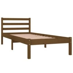 Cadre De Lit Bois De Pin Massif 75x190 Cm Marron Miel Simple