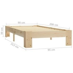 Cadre De Lit Bois De Pin Massif 90 X 200 Cm 2 -Pas Cher Lit Magasin cadre de lit bois de pin massif 90 x 200 cm 3666722500845 625621