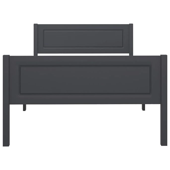 Cadre De Lit Bois De Pin Massif Gris 90x200 Cm 5 Cadre De Lit Bois De Pin Massif Gris 90x200 Cm – Image 4