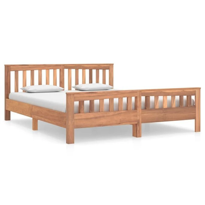 Cadre De Lit Bois De Teck Massif 160x200 Cm 8 Cadre De Lit Bois De Teck Massif 160x200 Cm – Image 6