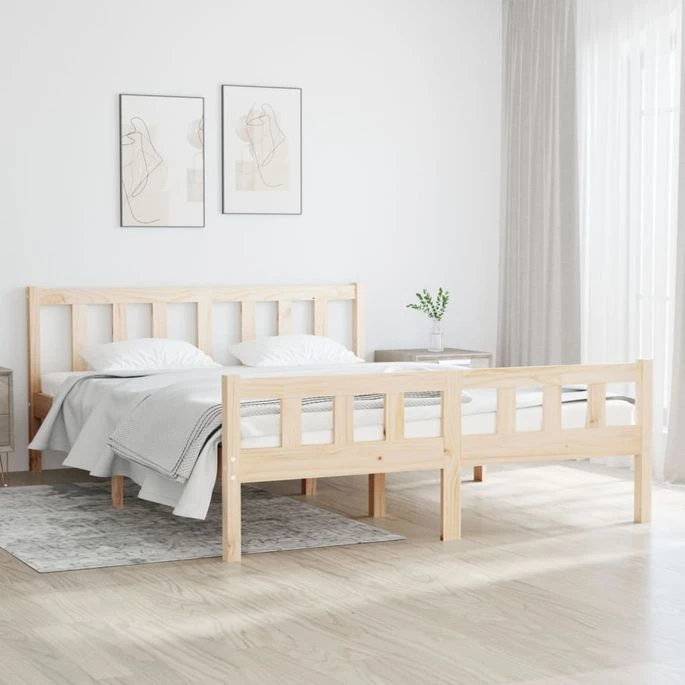 Cadre De Lit Bois Massif 135x190 Cm Double 4 3 Cadre De Lit Bois Massif 135x190 Cm Double 4