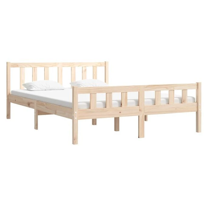 Cadre De Lit Bois Massif 135x190 Cm Double 4 5 Cadre De Lit Bois Massif 135x190 Cm Double 4 – Image 3