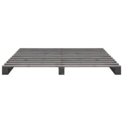 Cadre De Lit De Palette Gris Bois De Pin Massif 200 X 200 Cm -Pas Cher Lit Magasin cadre de lit de palette gris bois de pin massif 200 x 200 cm 3666722496537 631379