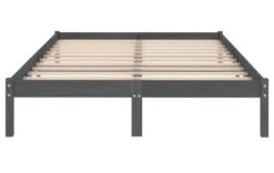 Cadre De Lit Gris Bois De Pin Massif 140x190 Cm Natura