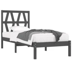 Cadre De Lit Gris Bois De Pin Massif 90x200 Cm 12 -Pas Cher Lit Magasin cadre de lit gris bois de pin massif 90x200 cm 3666722901208 1484571