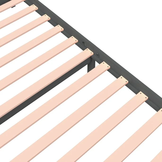 Cadre De Lit Gris Bois Massif 160x200 Cm 3 10 Cadre De Lit Gris Bois Massif 160x200 Cm 3 – Image 8